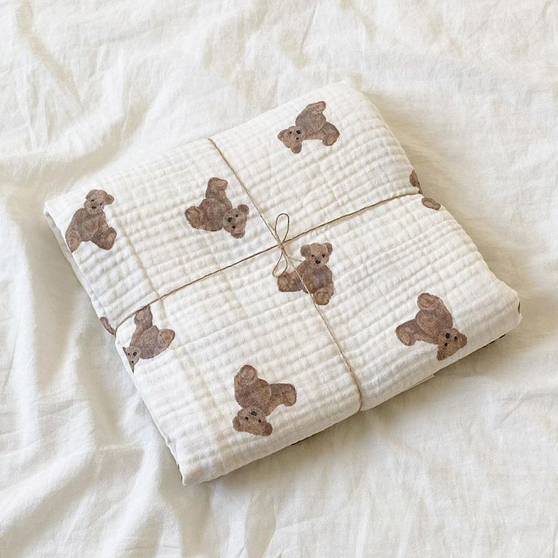 Muslin Swaddle Wrap - Beer Print Babydekens Pasgeboren Mousseline Katoenen