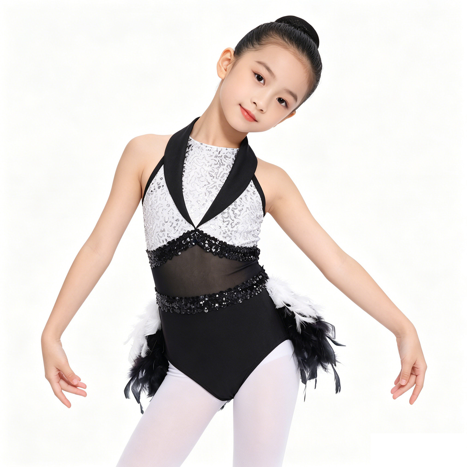 Baby Clothing Sizes - Tienermeisjes Mouwloze Sequin Sheer Mesh Veer