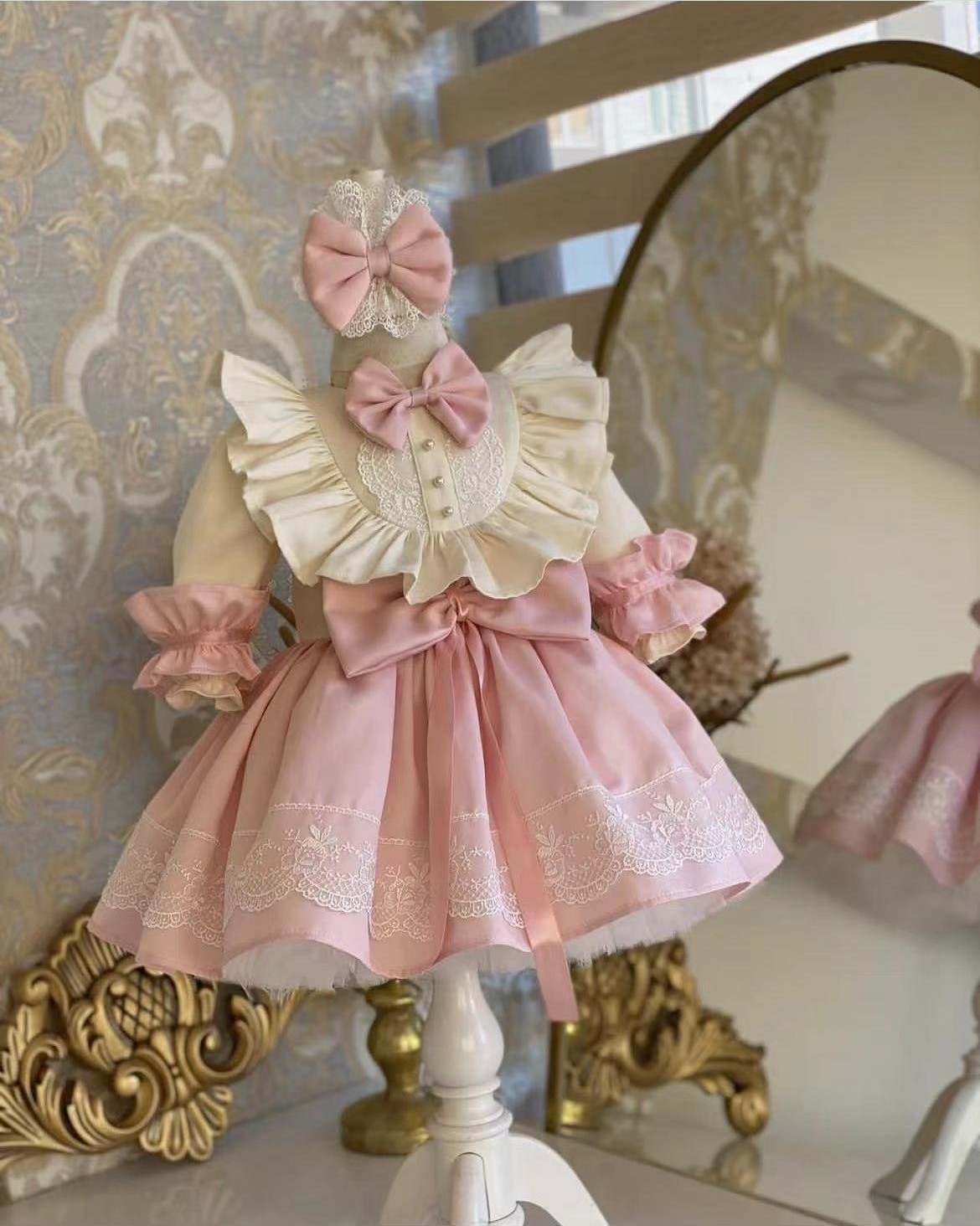 Baby Clothing Easter - 0-12Y babymeisje lente roze Turkse vintage