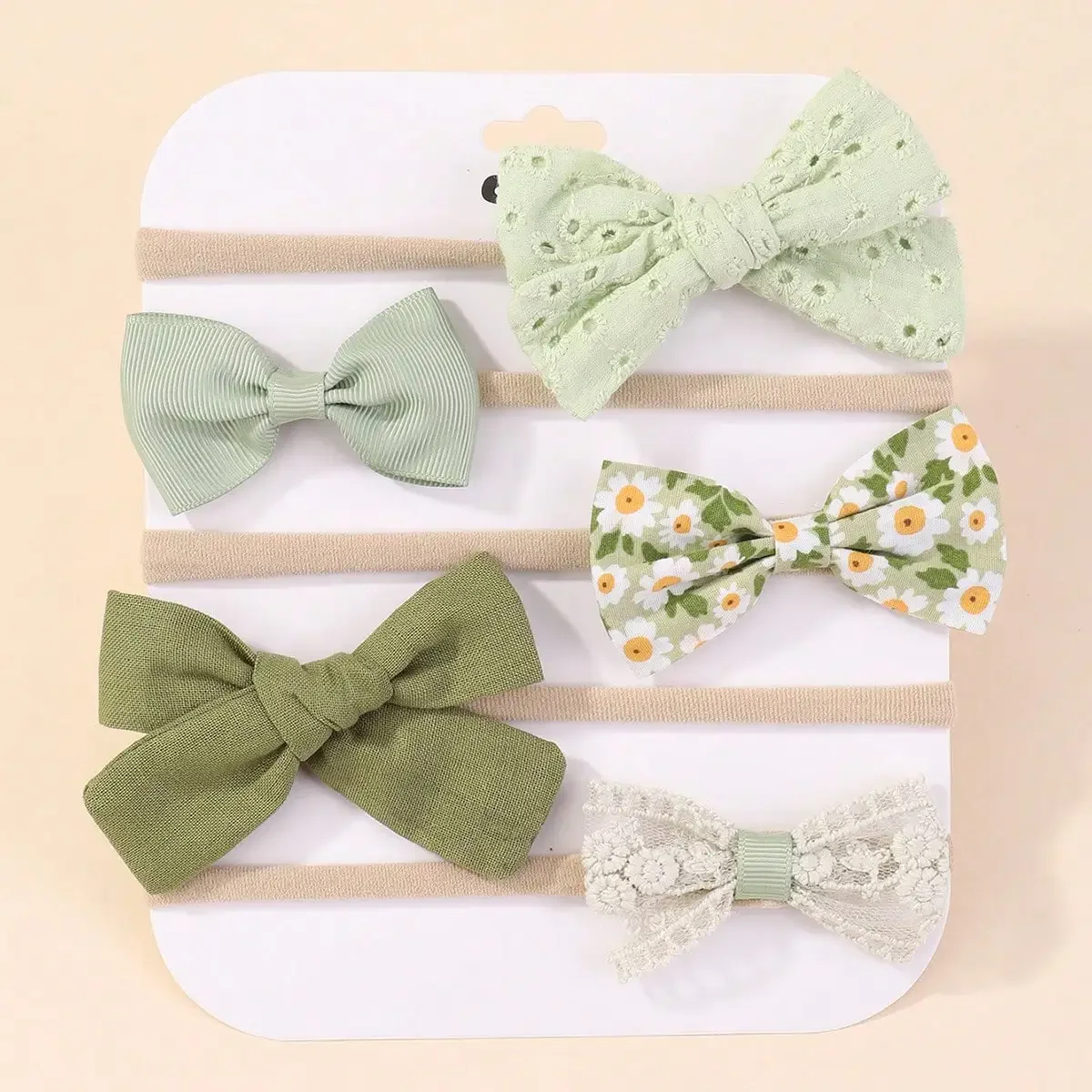 Newborn Gift Set - 5 stks/set Baby Elastische Hoofdband Pasgeboren