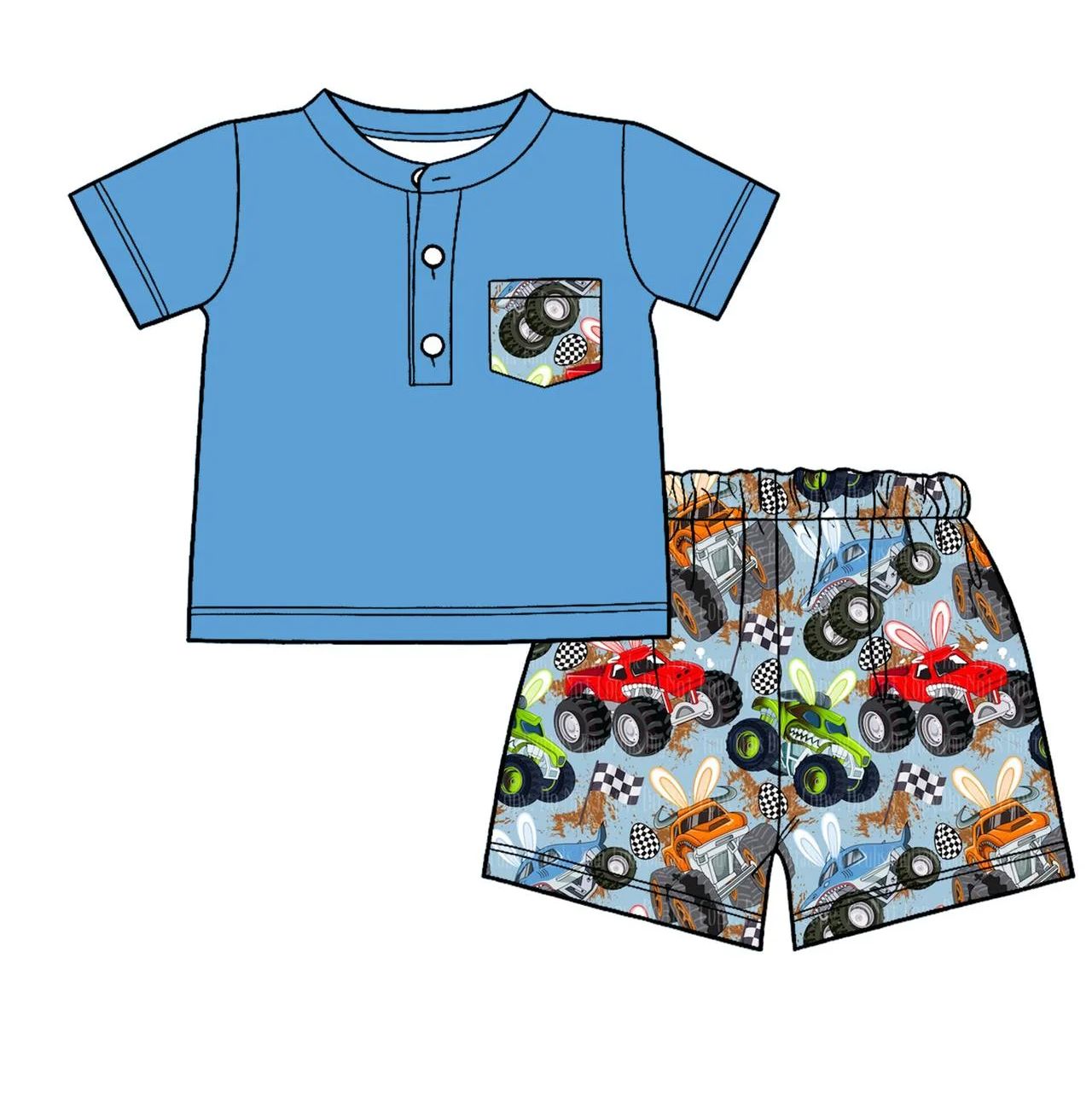 Baby Clothing Easter - Kinderkleding Groothandel Pasen Truck Baby Boy