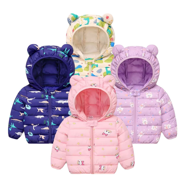 Baby Clothing Zipper - Kinderen Katoenen Jas Baby Cartoons Donsjack
