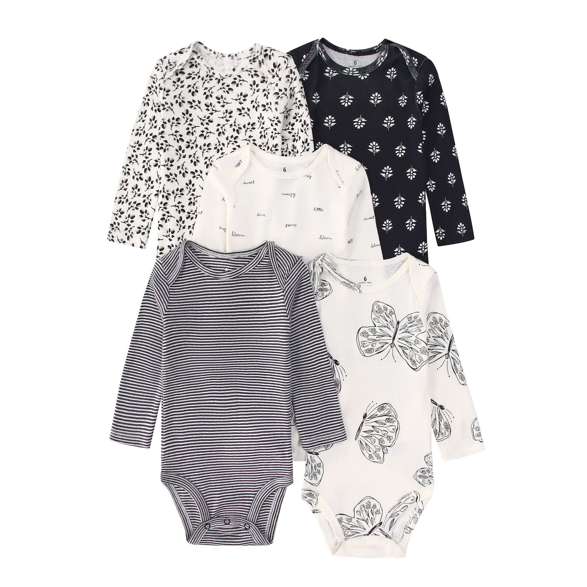 Baby Clothing Gender Neutral - 5PCS pasgeboren baby bodysuits met lange