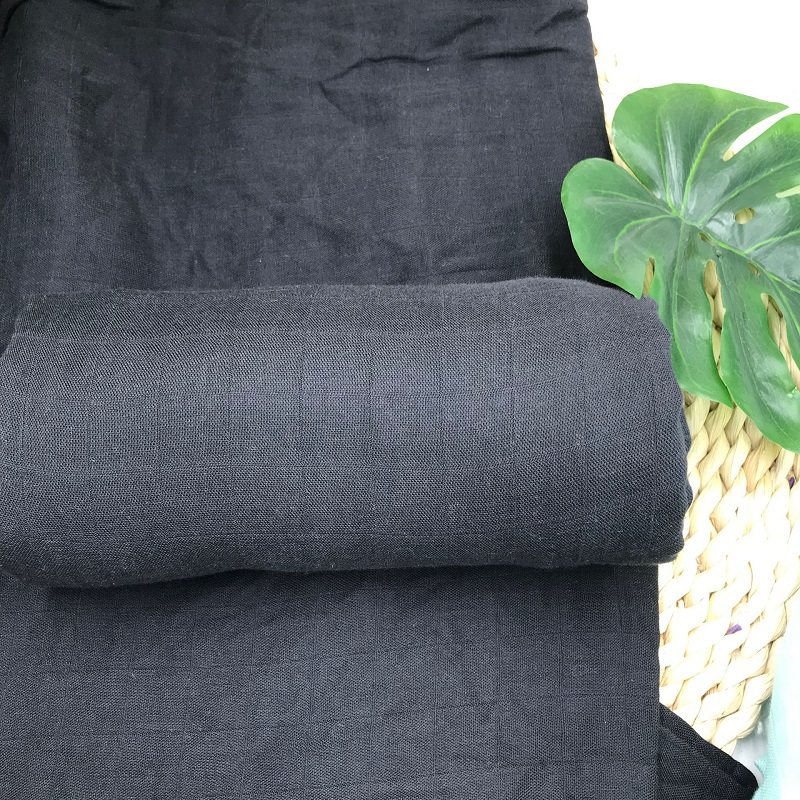 Muslin Swaddle Wrap - Puur zwarte kleur babywikkel Ultrazachte babymousseline