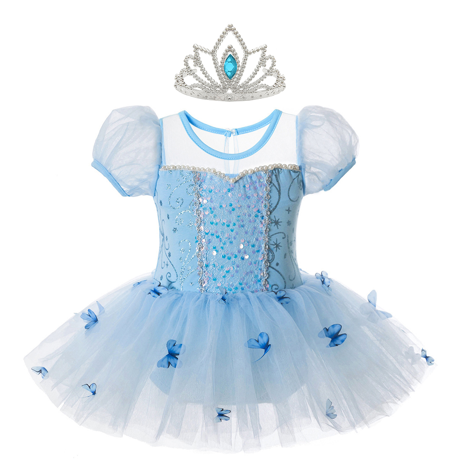 Baby Clothing Sizes - Assepoester Dansjurk Meisjes Vlinder Applique Pailletten